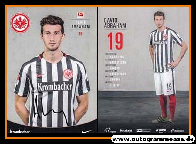 Autogramm Fussball | Eintracht Frankfurt | 2016 | David ABRAHAM