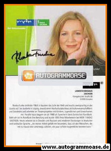 Autogramm Radio | MDR1 Sachsen | Blanka FUNKE | 2006 (Portrait Color) Heinrich