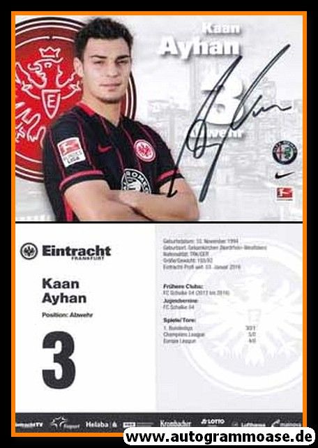 Autogramm Fussball | Eintracht Frankfurt | 2015 | Kaan AYHAN