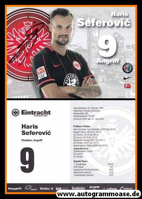 Autogramm Fussball | Eintracht Frankfurt | 2015 | Haris SEFEROVIC