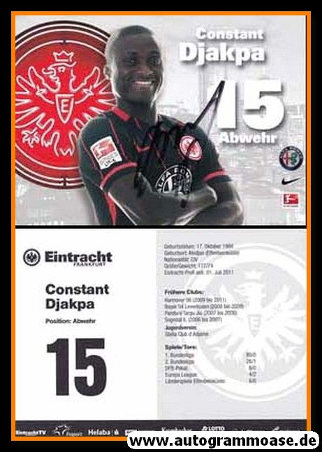 Autogramm Fussball | Eintracht Frankfurt | 2015 | Constant DJAKPA