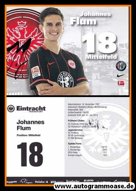 Autogramm Fussball | Eintracht Frankfurt | 2015 | Johannes FLUM