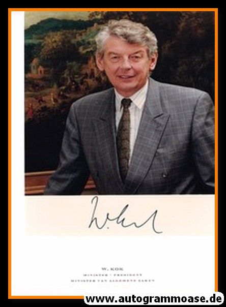 Autogramm Politik | Niederlande | Wim KOK | MP 1994-2002 | 2000er Foto (Portrait Color) + VK