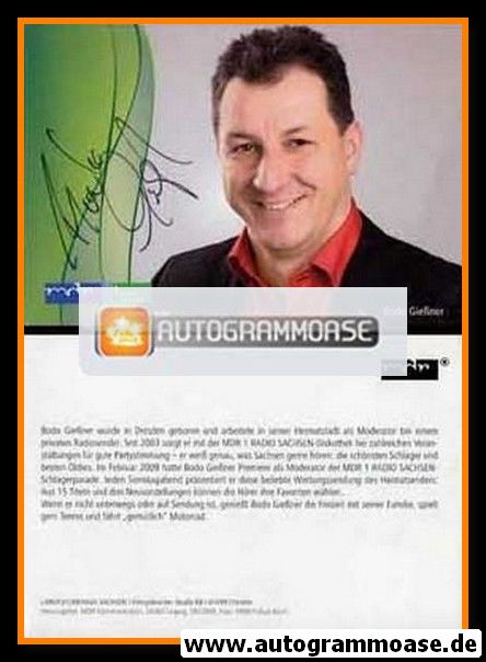 Autogramm Radio | MDR1 Sachsen | Bodo GIESSNER | 2010er (Portrait Color) 1