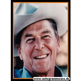 Originalfoto Politik | USA | Ronald REAGAN | Präsident 1981-1989 | 1990er Foto AK (Portrait Color Cowboy)