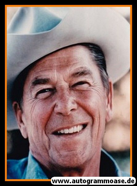 Originalfoto Politik | USA | Ronald REAGAN | Präsident 1981-1989 | 1990er Foto AK (Portrait Color Cowboy)