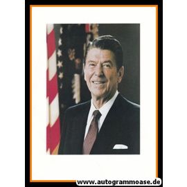 Originalbild Politik | USA | Ronald REAGAN | Präsident 1981-1989 | 1990er AK (Portrait Color)