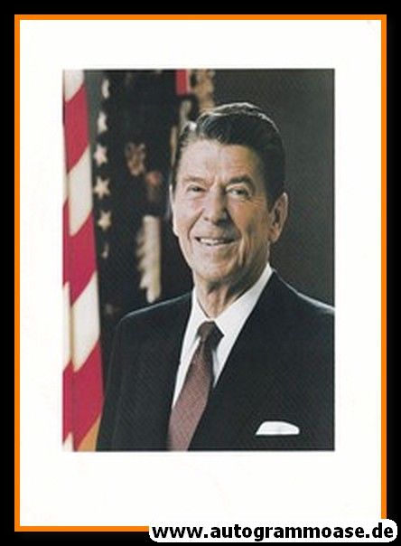 Originalbild Politik | USA | Ronald REAGAN | Präsident 1981-1989 | 1990er AK (Portrait Color)