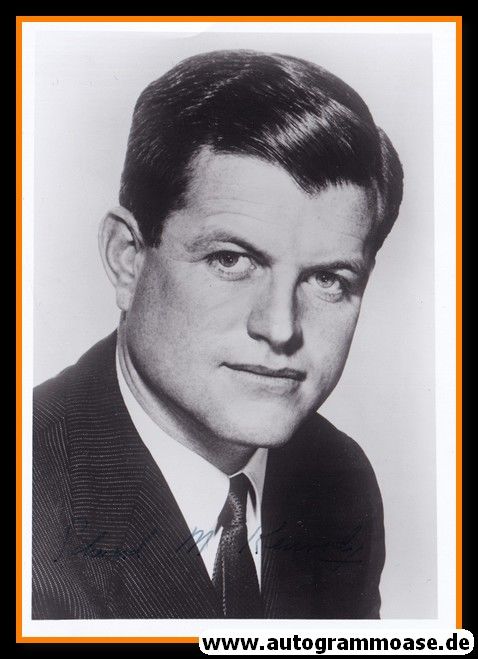 Autogramm Politik | USA | Edward KENNEDY | Senator 1962-2009 | 1970er Foto (Portrait SW)