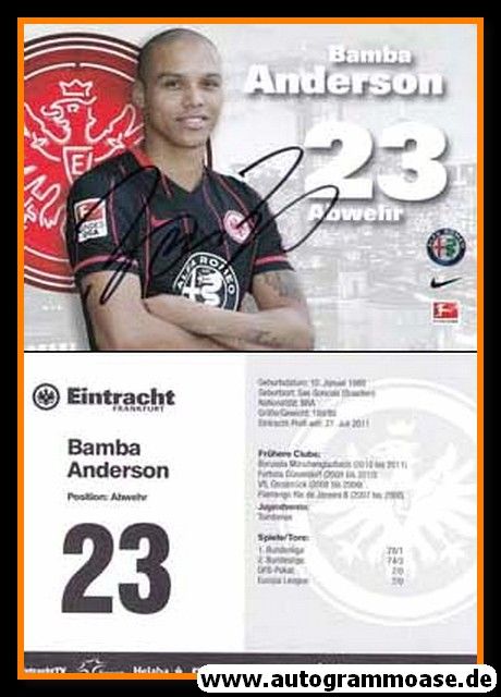 Autogramm Fussball | Eintracht Frankfurt | 2015 | Bamba ANDERSON