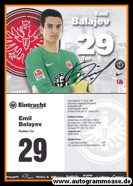 Autogramm Fussball | Eintracht Frankfurt | 2015 | Emil BALAYEV