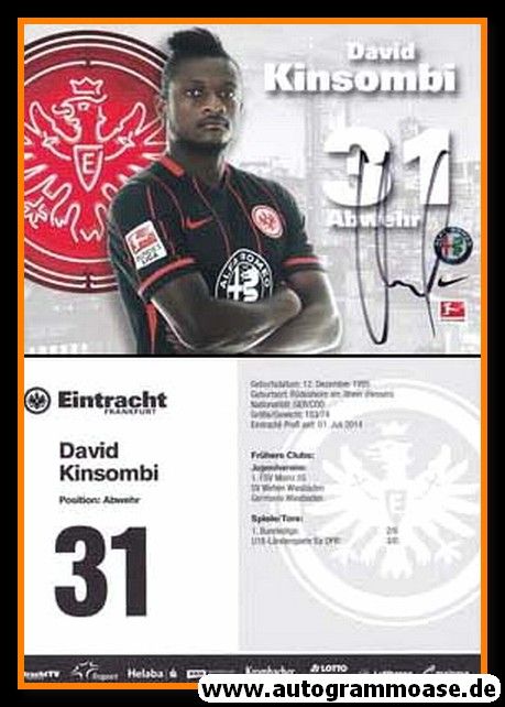 Autogramm Fussball | Eintracht Frankfurt | 2015 | David KINSOMBI