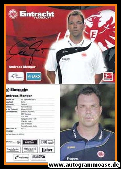 Autogramm Fussball | Eintracht Frankfurt | 2010 | Andreas MENGER