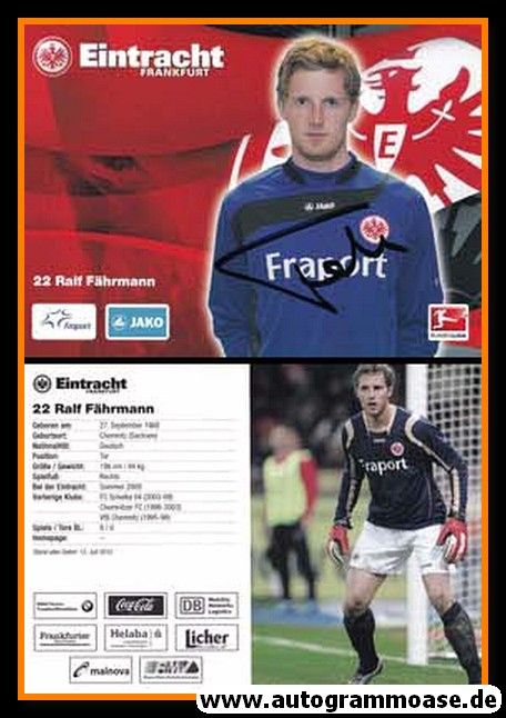 Autogramm Fussball | Eintracht Frankfurt | 2010 | Ralf FÄHRMANN