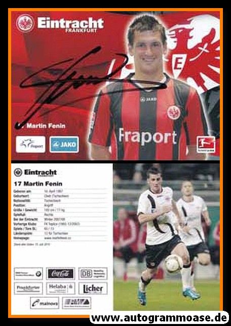 Autogramm Fussball | Eintracht Frankfurt | 2010 | Martin FENIN