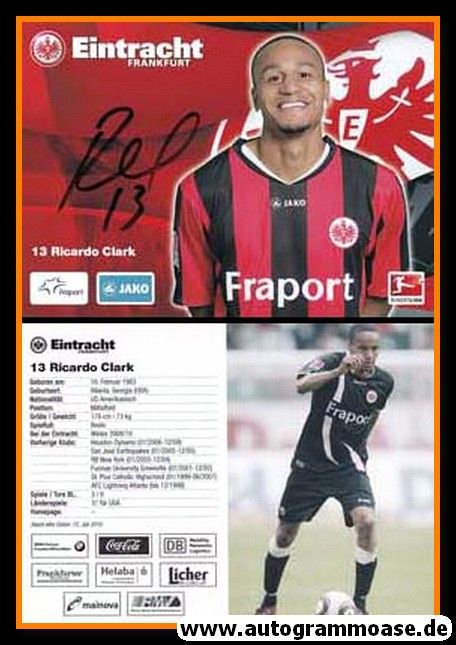 Autogramm Fussball | Eintracht Frankfurt | 2010 | Ricardo CLARK