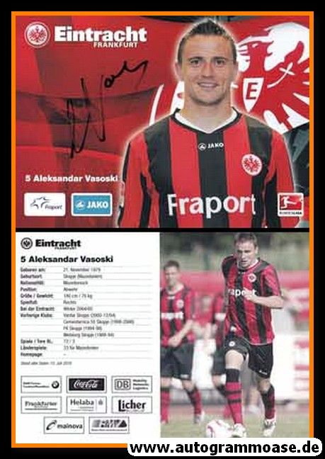 Autogramm Fussball | Eintracht Frankfurt | 2010 | Aleksandar VASOSKI