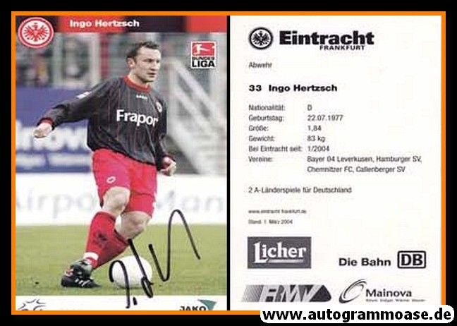 Autogramm Fussball | Eintracht Frankfurt | 2003 | Ingo HERTZSCH