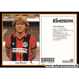 Autogramm Fussball | Eintracht Frankfurt | 1982 | Uwe SCHREML