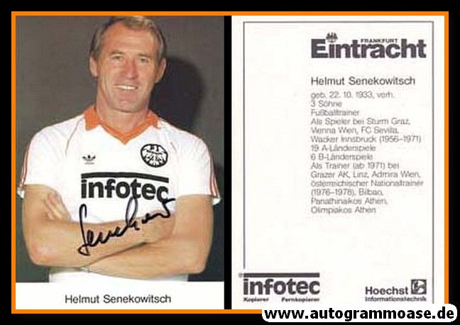 Autogramm Fussball | Eintracht Frankfurt | 1982 | Helmut SENEKOWITSCH