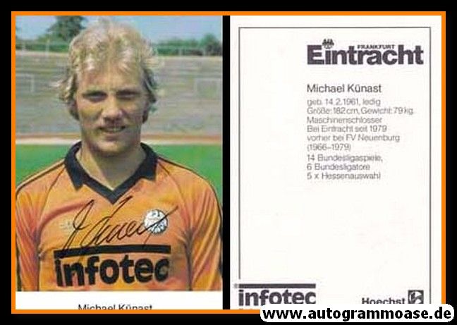 Autogramm Fussball | Eintracht Frankfurt | 1981 | Michael KÜNAST