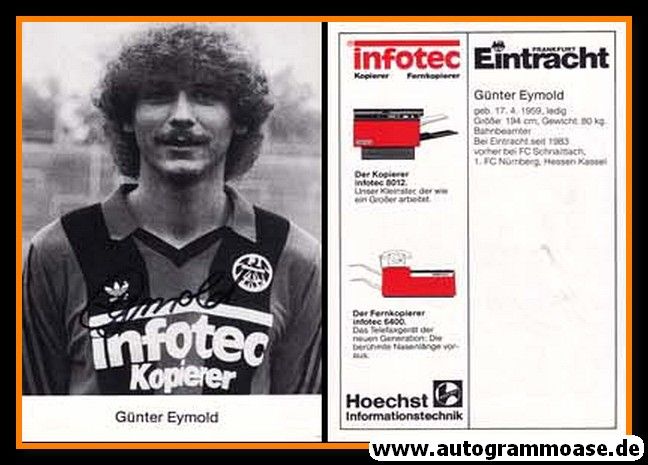 Autogramm Fussball | Eintracht Frankfurt | 1983 | Günter EYMOLD