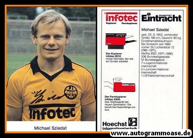 Autogramm Fussball | Eintracht Frankfurt | 1983 | Michael SZIEDAT (Color)