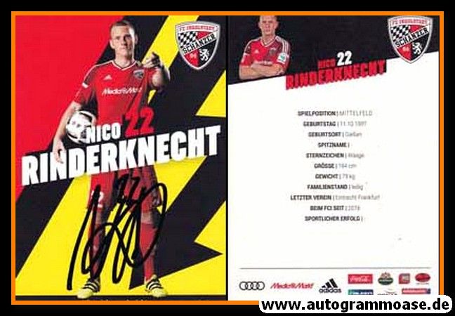Autogramm Fussball | FC Ingolstadt 04 | 2016 | Nico RINDERKNECHT