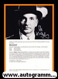 Autogramm Film (UK) | Ben KINGSLEY | 1991 Foto (Portrait SW XM) "Bugsy"