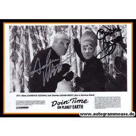 Autogramme Film (USA) | Adam WEST + Candice AZZARA | 1988 Foto "Doin Time On Planet Earth"