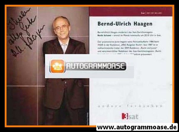 Autogramm TV | 3sat | Bernd-Ulrich HAAGEN | 2000er "Recht Brisant"