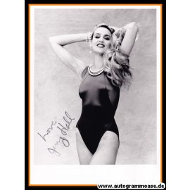 Autogramm Film (USA) | Jerry HALL | 1980er Foto (Portrait SW) sexy