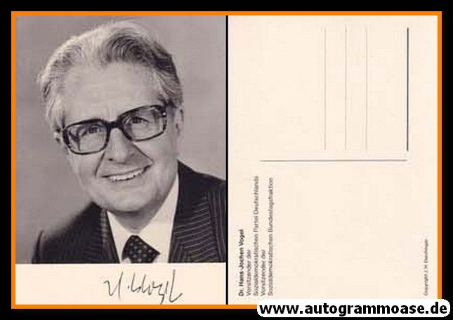 Autogramm Politik | SPD | Hans-Jochen VOGEL | 1970er (Portrait SW) 5
