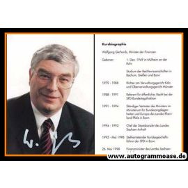 Autogramm Politik | SPD | Wolfgang GERHARDS | 1990er (Portrait Color) Lebenslauf