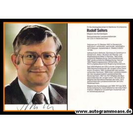 Autogramm Politik | CDU | Rudolf SEITERS | 1970er (Portrait Color) Lebenslauf