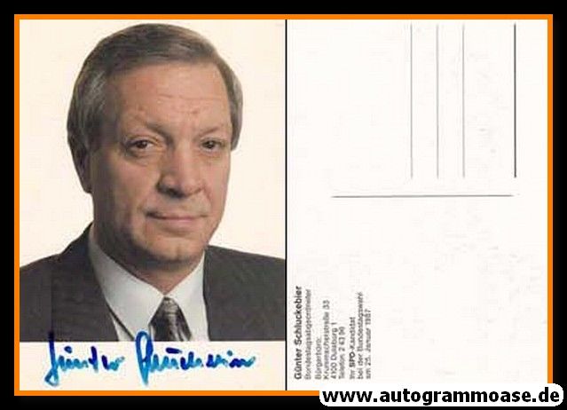 Autogramm Politik | SPD | Günter SCHLUCKEBIER | 1987 (Portrait Color)