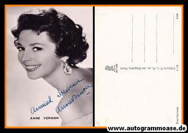 Autogramm Film (Frankreich) | Anne VERNON | 1950er (Portrait SW) Levin