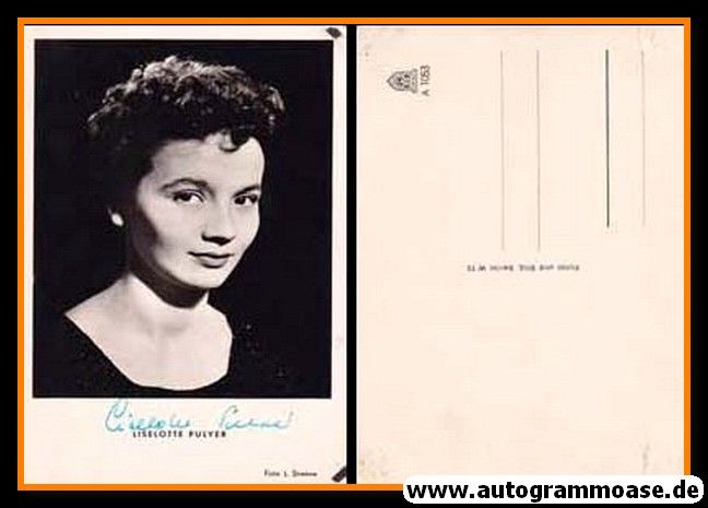 Autogramm Schauspieler | Liselotte PULVER | 1950er (Portrait SW) Strelow