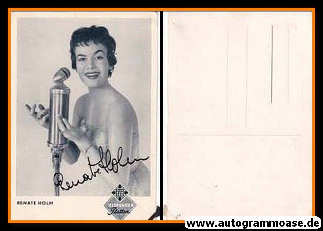 Autogramm Klassik | Renate HOLM | 1950er (Portrait SW Telefunken)