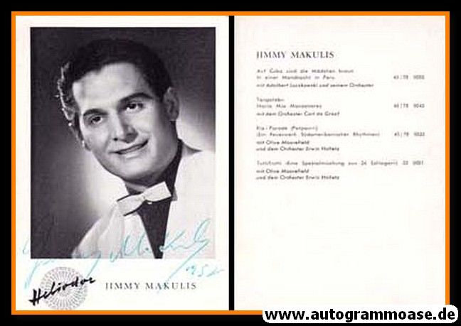 Autogramm Schlager | Jimmy MAKULIS | 1956 "Auf Cuba ..." (Heliodor)