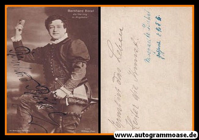 Autogramm Klassik | Bernhard BÖTEL | 1910er (Portrait SW) "Rigoletto"