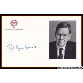 Autogramm Politik | Dänemark | Poul Nyrup RASMUSSEN | Präsident 1993-2001 | 1990er (Portrait SW)