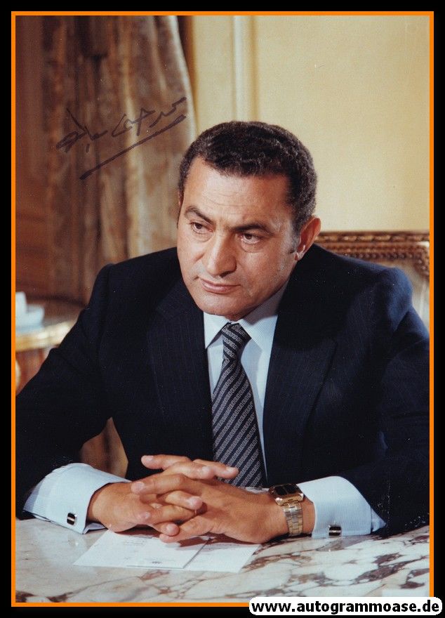 Autogramm Politik | Ägypten | Husni MUBARAK | MP 1981-2011 | 1990er Foto Druck (Portrait Color)