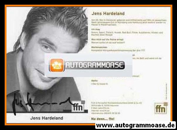 Autogramm Radio | FFN | Jens HARDELAND | 2000er (Portrait SW)