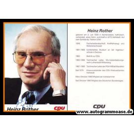 Autogramm Politik | CDU | Heinz ROTHER | 1990er (Portrait Color) Lebenslauf