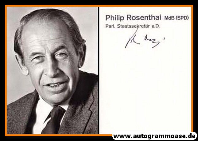 Autogramm Wirtschaft | Philip ROSENTHAL | 1970er (Portrait SW) 2