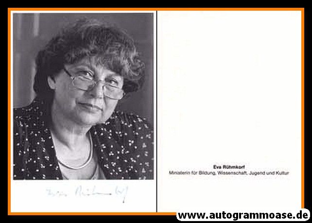 Autogramm Politik | SPD | Eva RÜHMKORF | 1980er (Portrait SW)