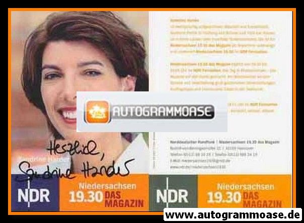 Autogramm TV | NDR | Sandrine HARDER | 2007 "Niedersachsen Magazin" (Garreis)