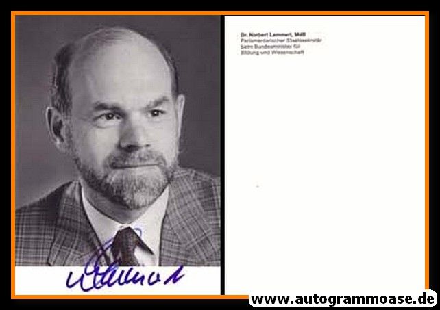 Autogramm Politik | CDU | Norbert LAMMERT | 1990er (Portrait SW)
