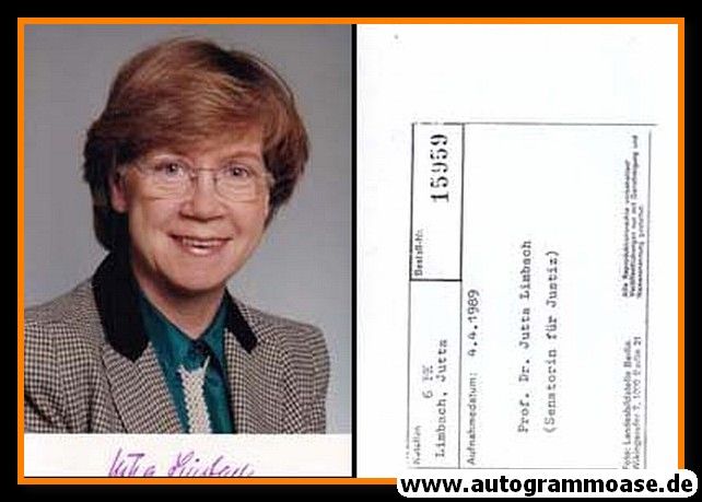 Autogramm Politik | SPD | Jutta LIMBACH | 1990er Foto (Portrait Color) BVerfG